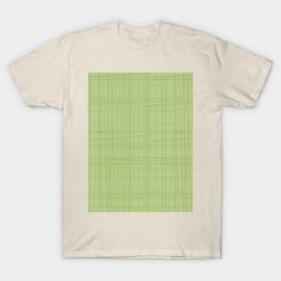 Crosshatch Thatch Mid Mod Sisal Bamboo Retro Vintage Print Sage T-Shirt